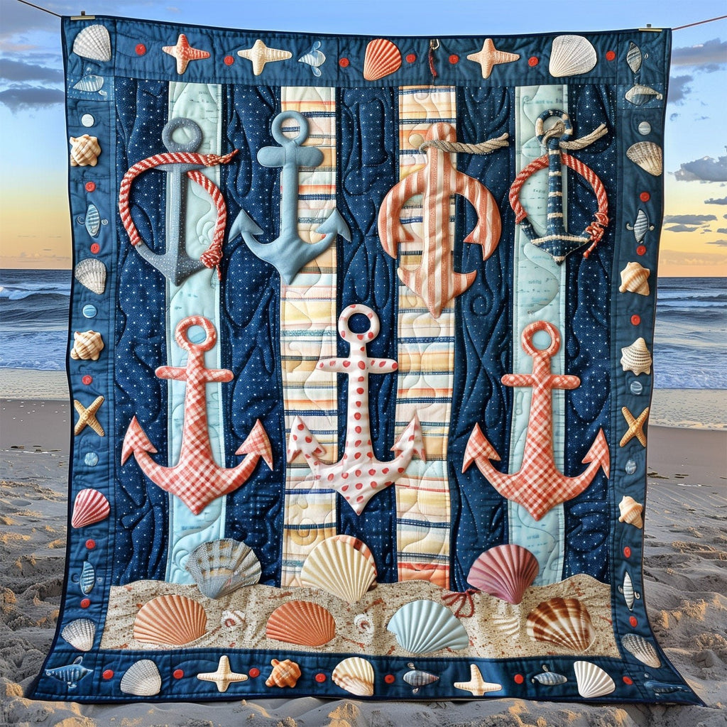 Anchored Bliss Quilted Blanket printed blanket