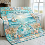 Anchored Faith Quilted Blanket printed blanket