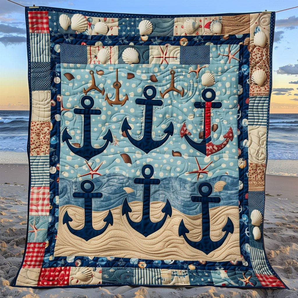 Anchored Serenity Quilted Blanket printed blanket