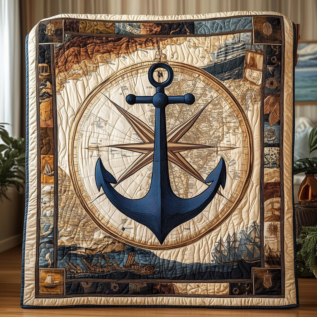 Anchoring Quilted Blanket printed blanket