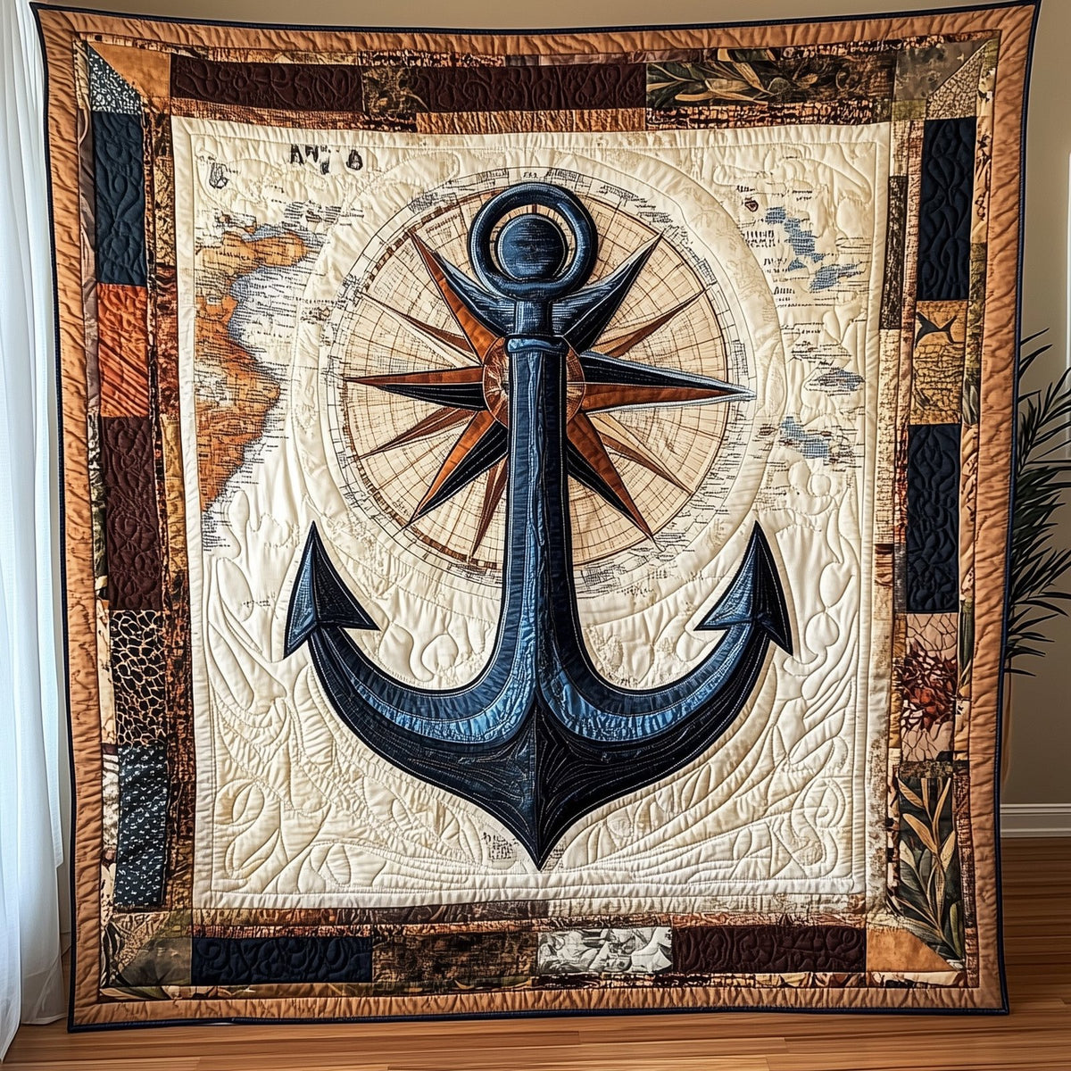 Anchoring Quilted Blanket printed blanket