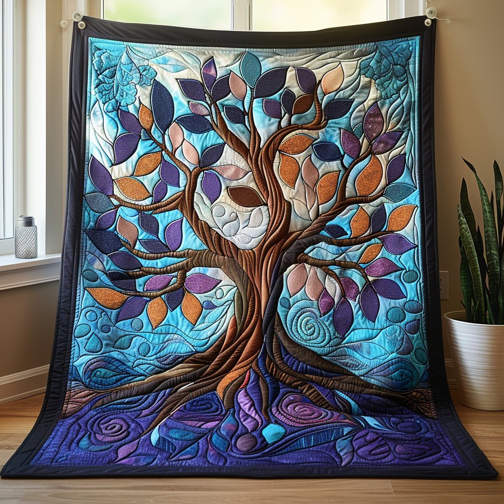 Ancient Blooms Quilted Blanket printed blanket