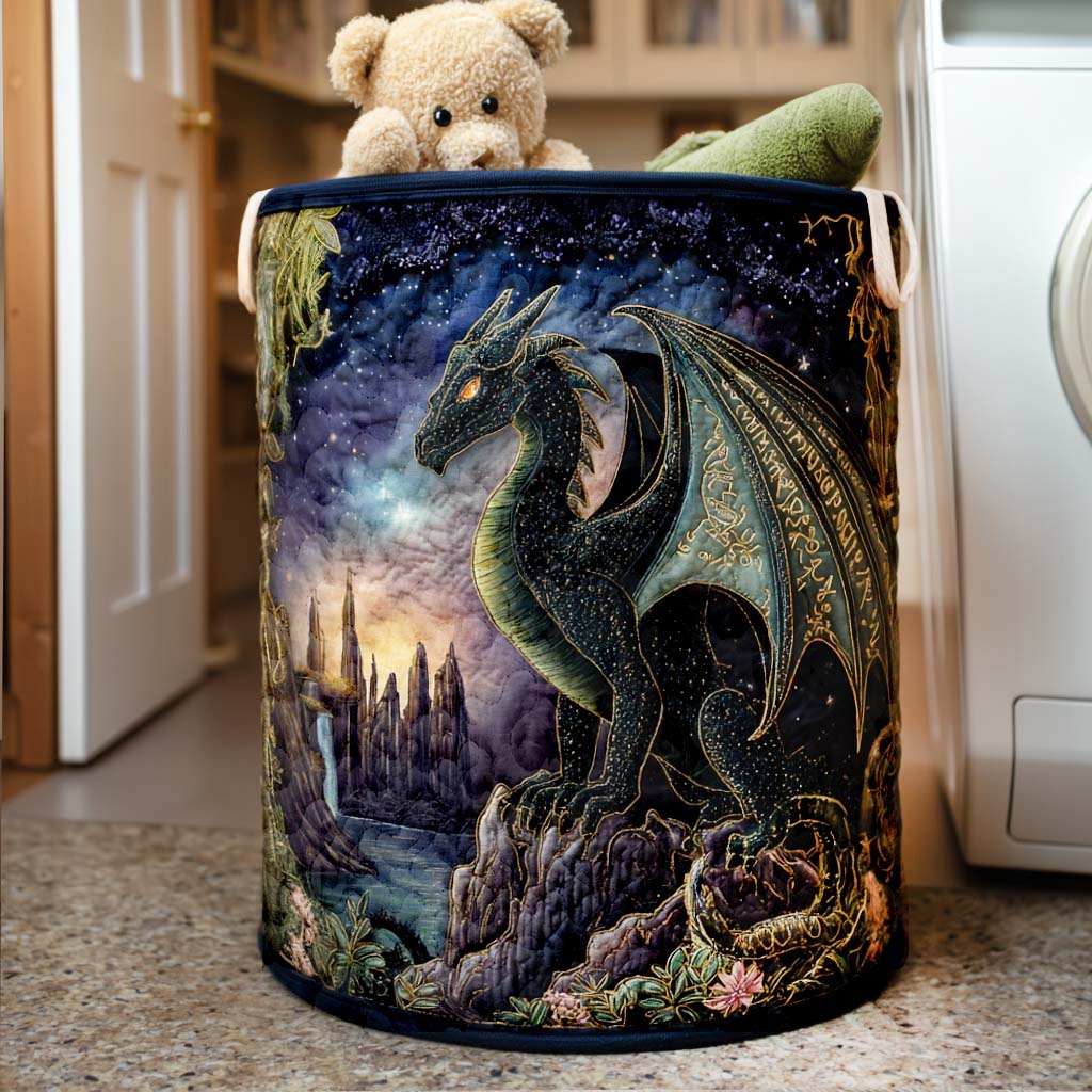 Ancient Flame Quilted Laundry Hamper printed laundry hamper