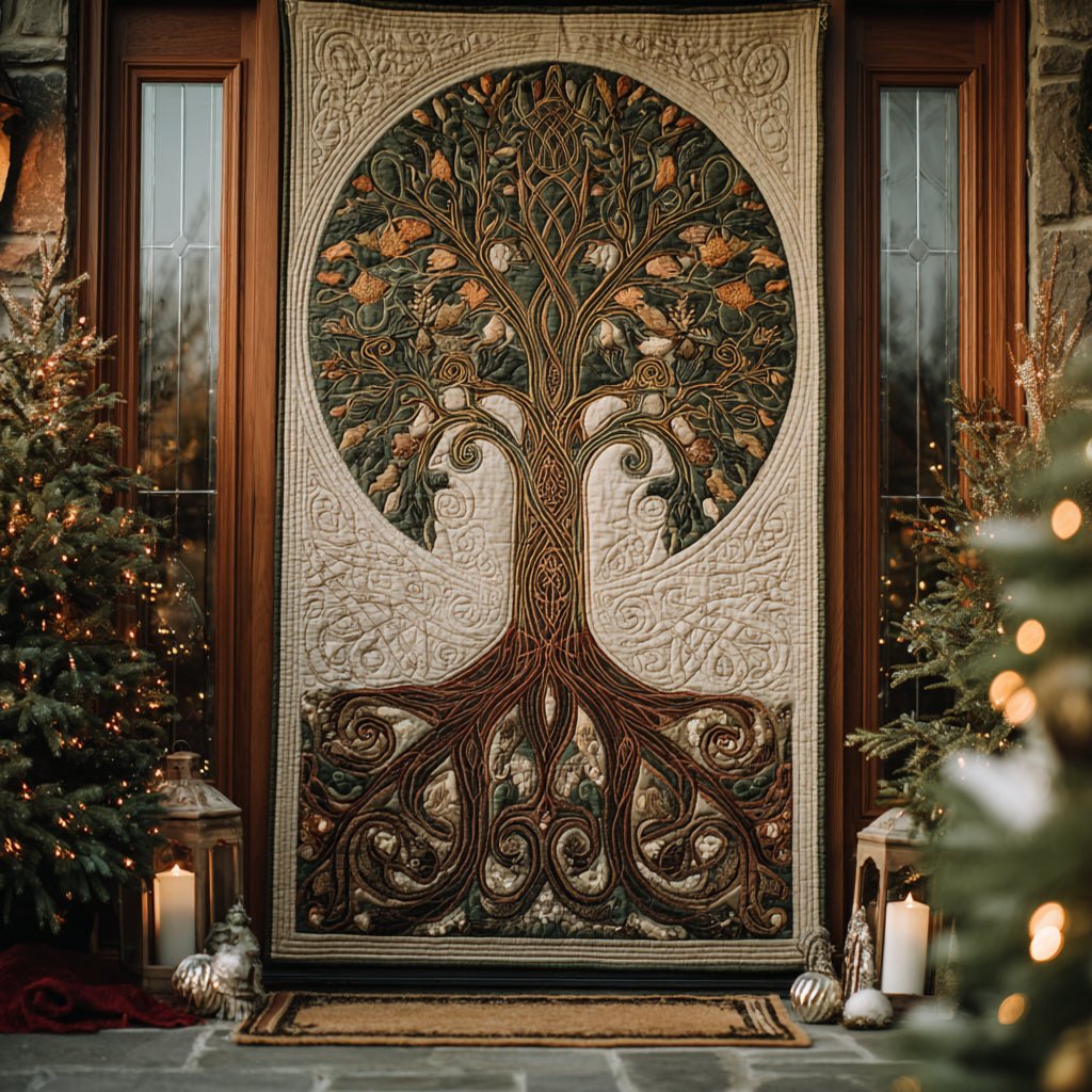 Ancient Harmony Quilted Door Curtain printed door curtain