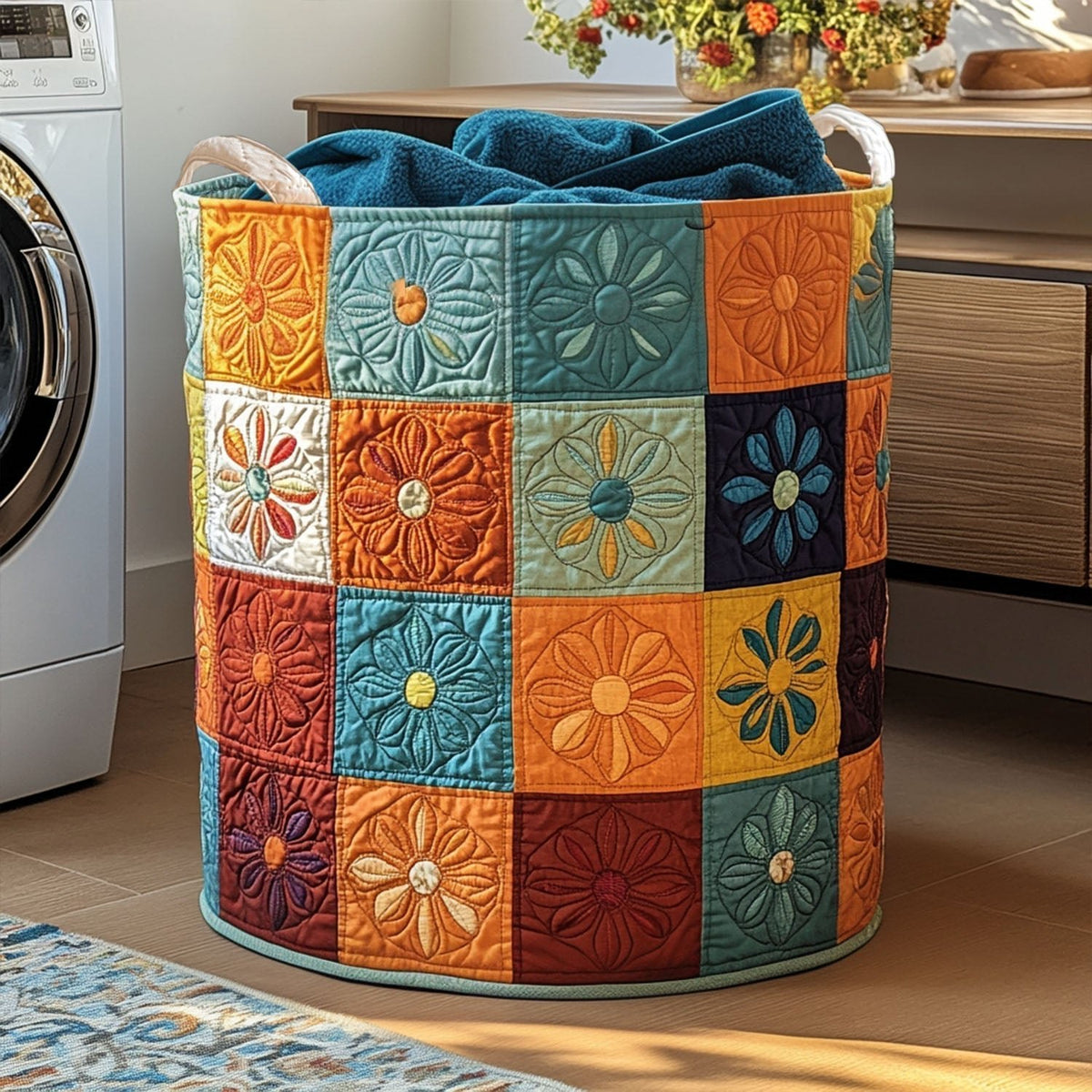 Ancient Harmony Quilted Laundry Hamper printed laundry hamper