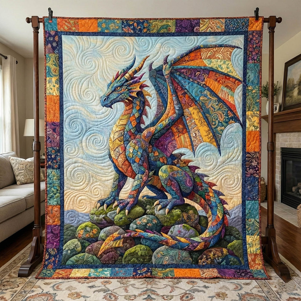 Ancient Inferno Quilted Blanket printed blanket
