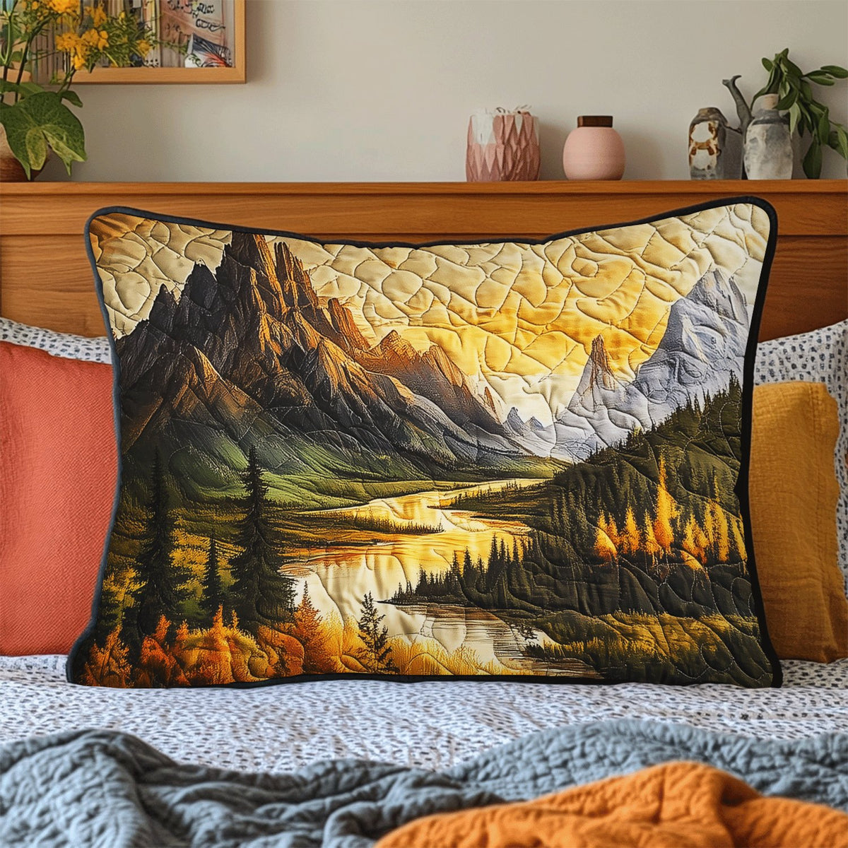 Ancient Mirage Quilted Bedding Cushion Cover printed cushion cover
