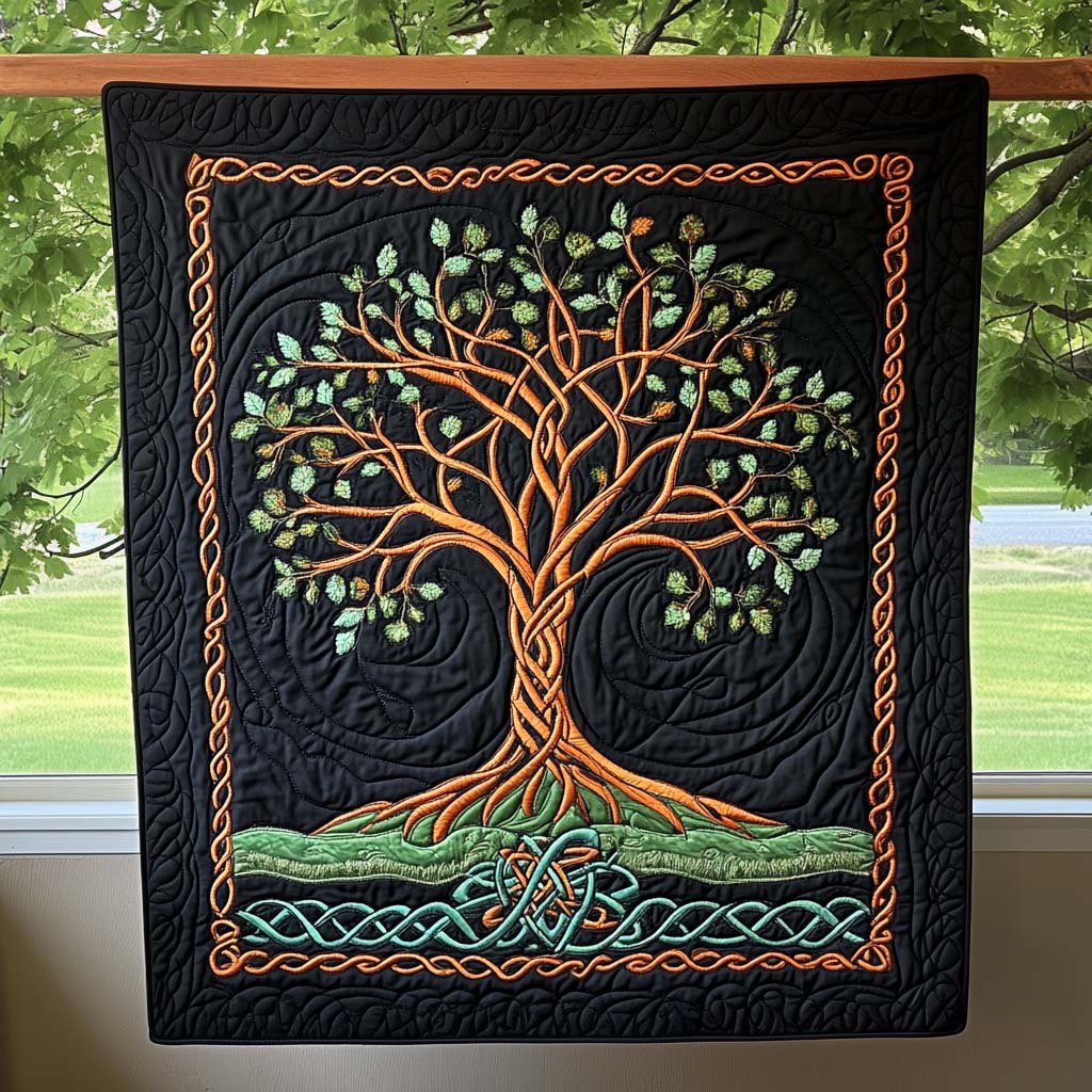 Ancient Roots Quilted Blanket printed blanket