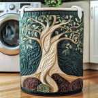 Ancient Tree Quilted Laundry Hamper printed laundry hamper