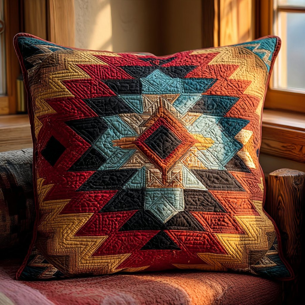 Ancient Trible Sandstone Quilted Cushion Cover printed cushion cover