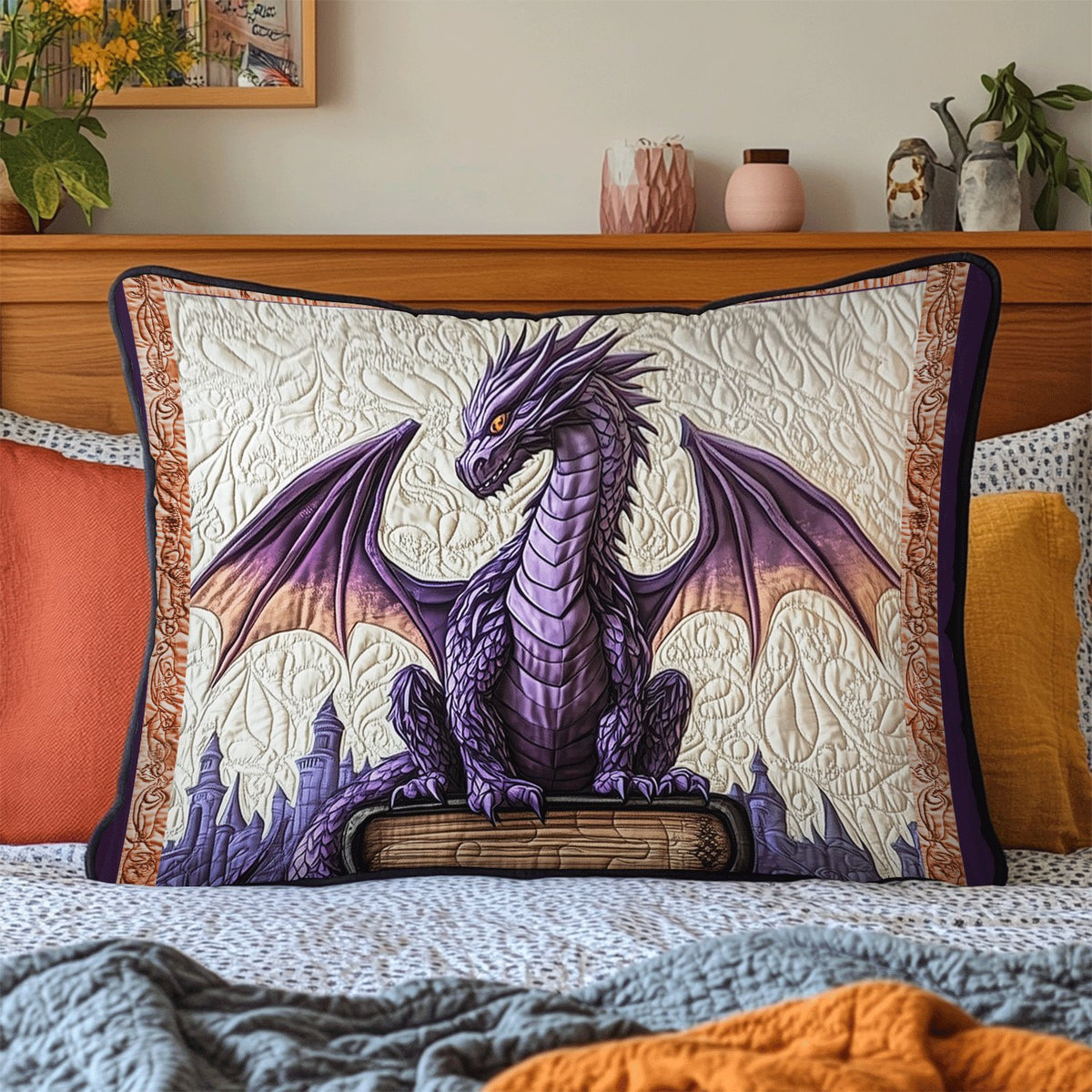 Ancient Watcher Quilted Bedding Cushion Cover printed cushion cover