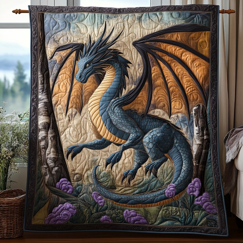 Ancient Wyrm Quilted Blanket printed blanket