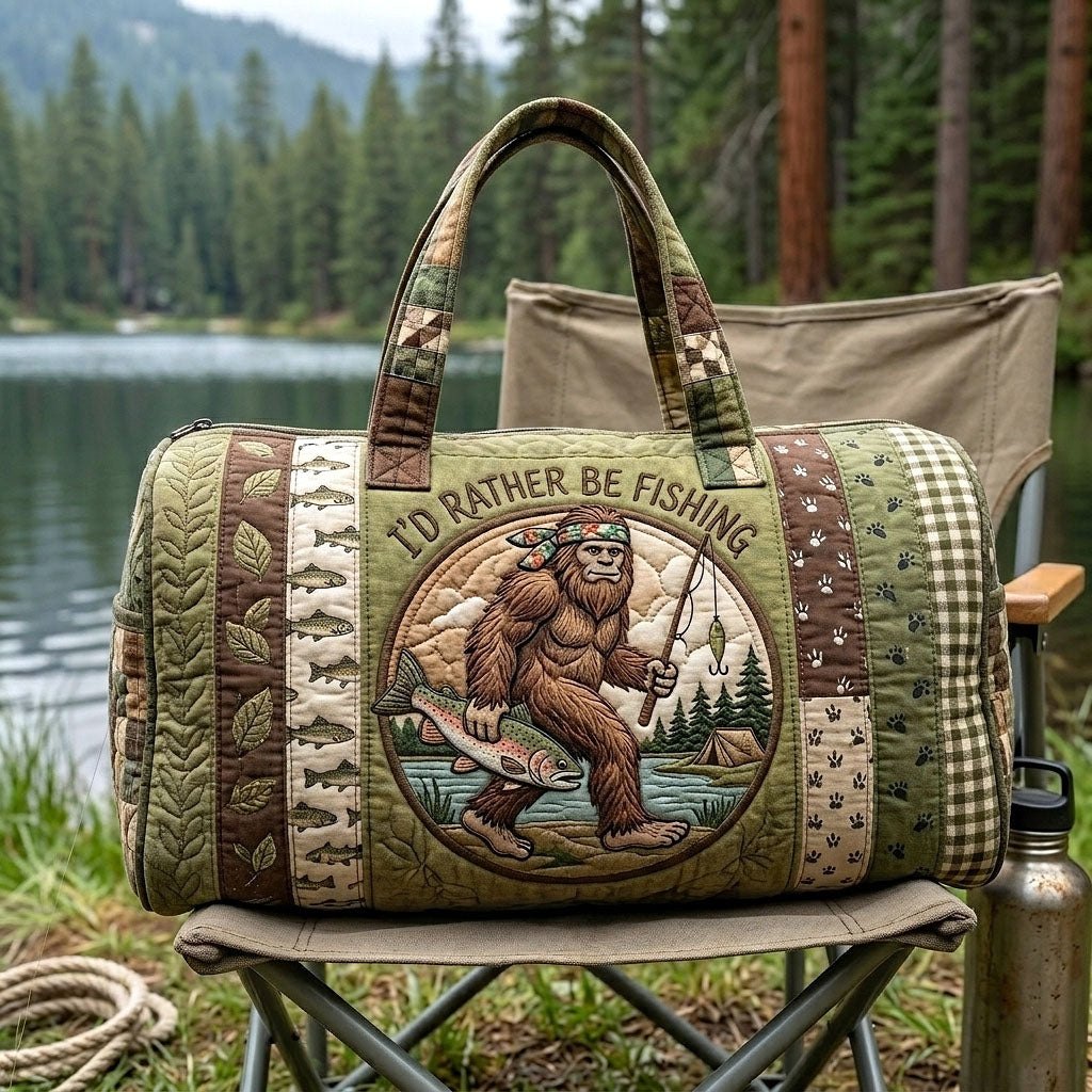 Angler Life Quilted Duffle Bag printed duffle bag