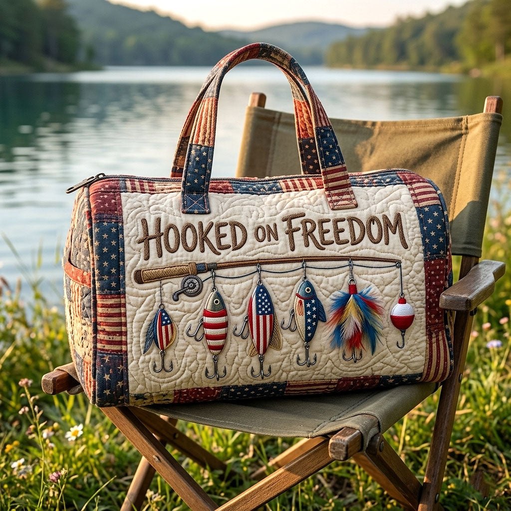 Angler Life Quilted Duffle Bag printed duffle bag
