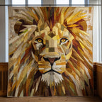 Angular Lion Quilted Blanket printed blanket