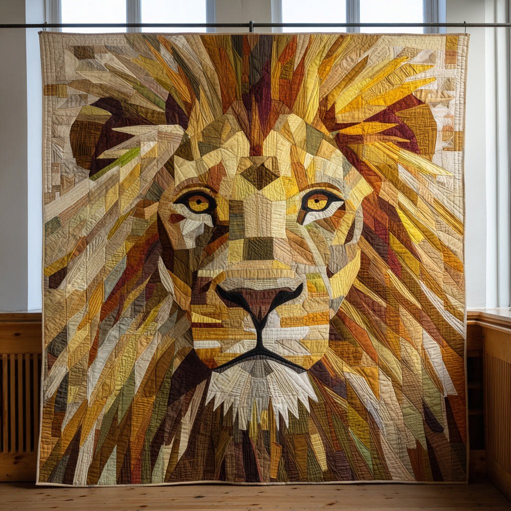 Angular Lion Quilted Blanket printed blanket