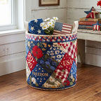 Antique America Quilted Laundry Hamper printed laundry hamper