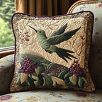 Antique Hummingbird Quilted Cushion Cover printed cushion cover