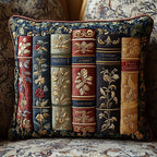 Antique Library Quilted Cushion Cover printed cushion cover