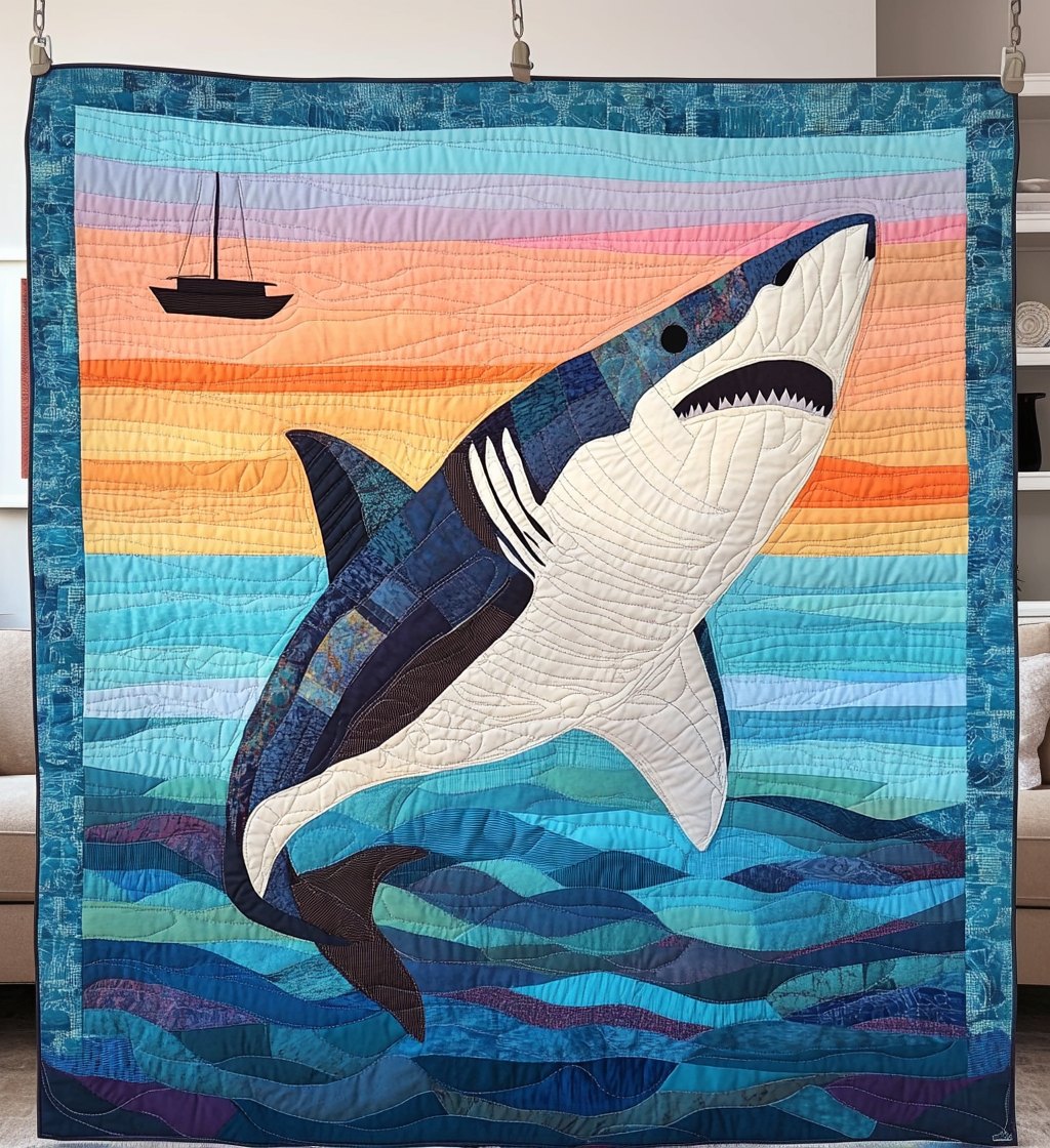 Apex Waves Quilted Blanket printed blanket