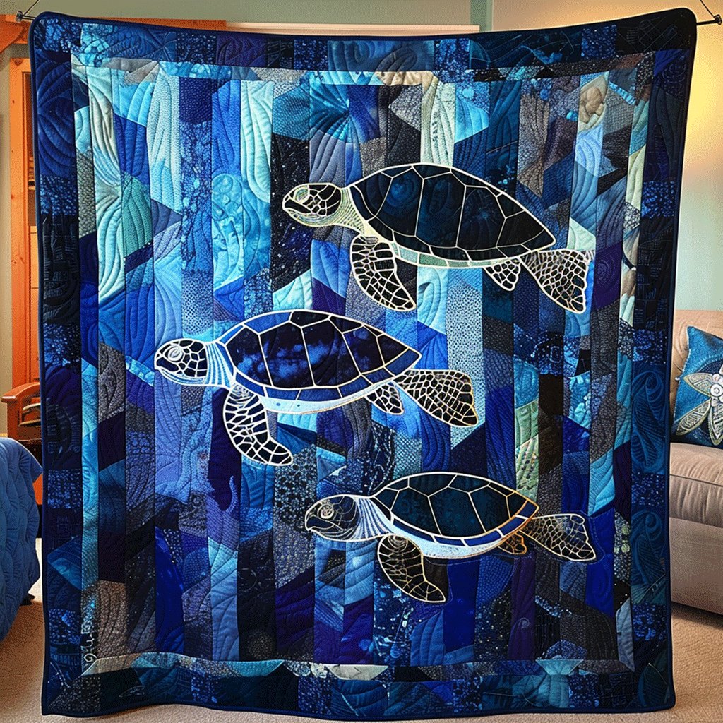 Aqua Adventure Quilted Blanket printed blanket