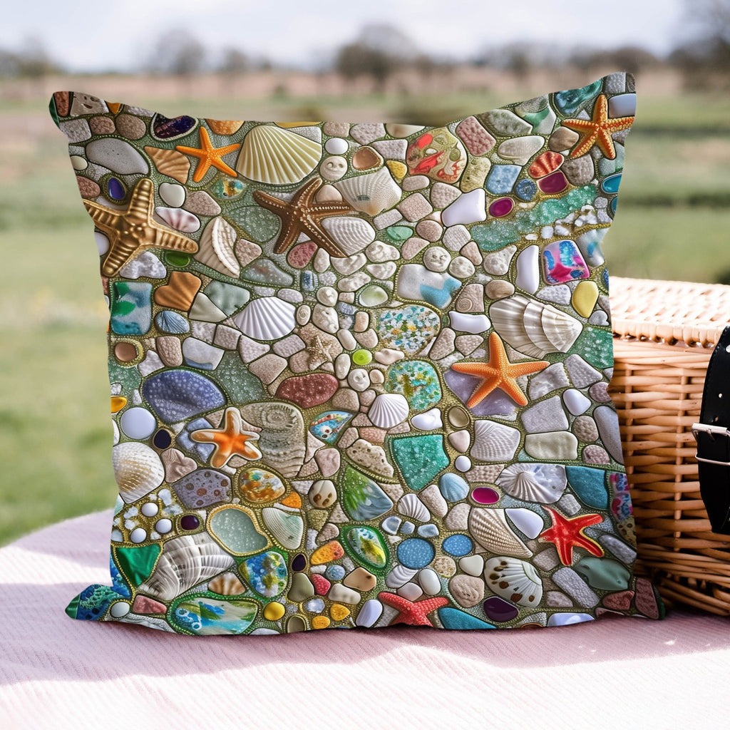 Aqua Aura Quilted Cushion Cover printed cushion cover