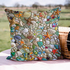 Aqua Aura Quilted Cushion Cover printed cushion cover