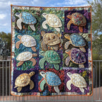 Aqua Drift Quilted Blanket printed blanket