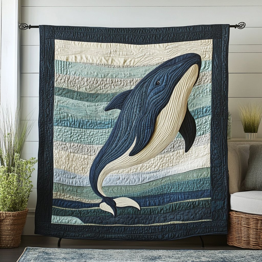 Aqua Drifter Quilted Blanket printed blanket