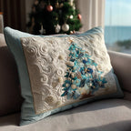 Aqua Holiday Glow Quilted Bedding Cushion Cover printed cushion cover