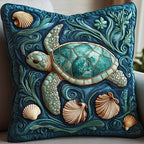 Aqua Shell Grace Quilted Cushion Cover printed cushion cover