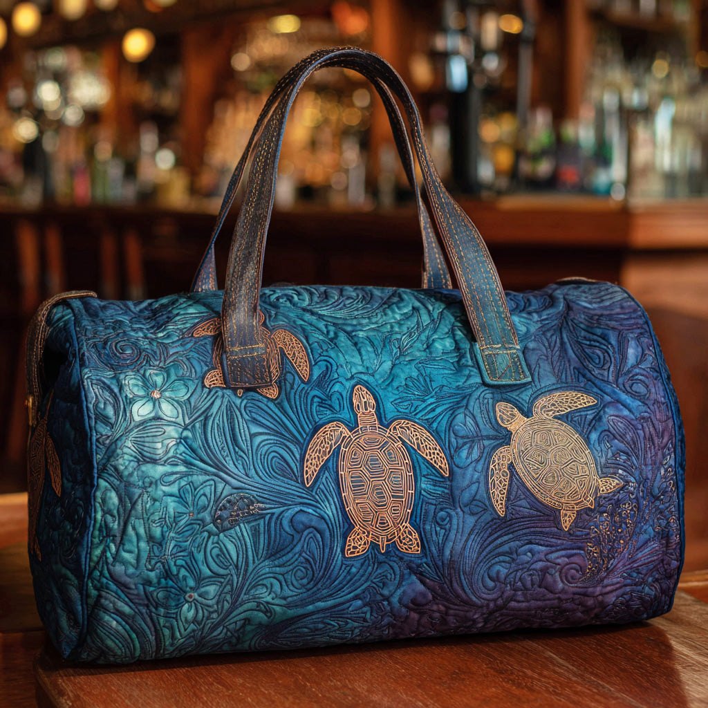 Aqua Spirit Quilted Duffle Bag printed duffle bag