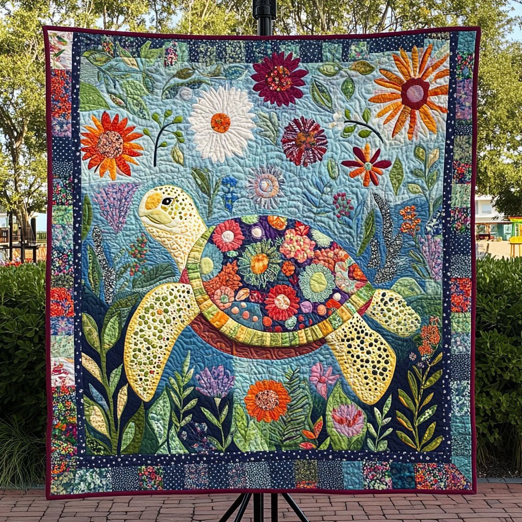 Aqua Voyage Quilted Blanket printed blanket