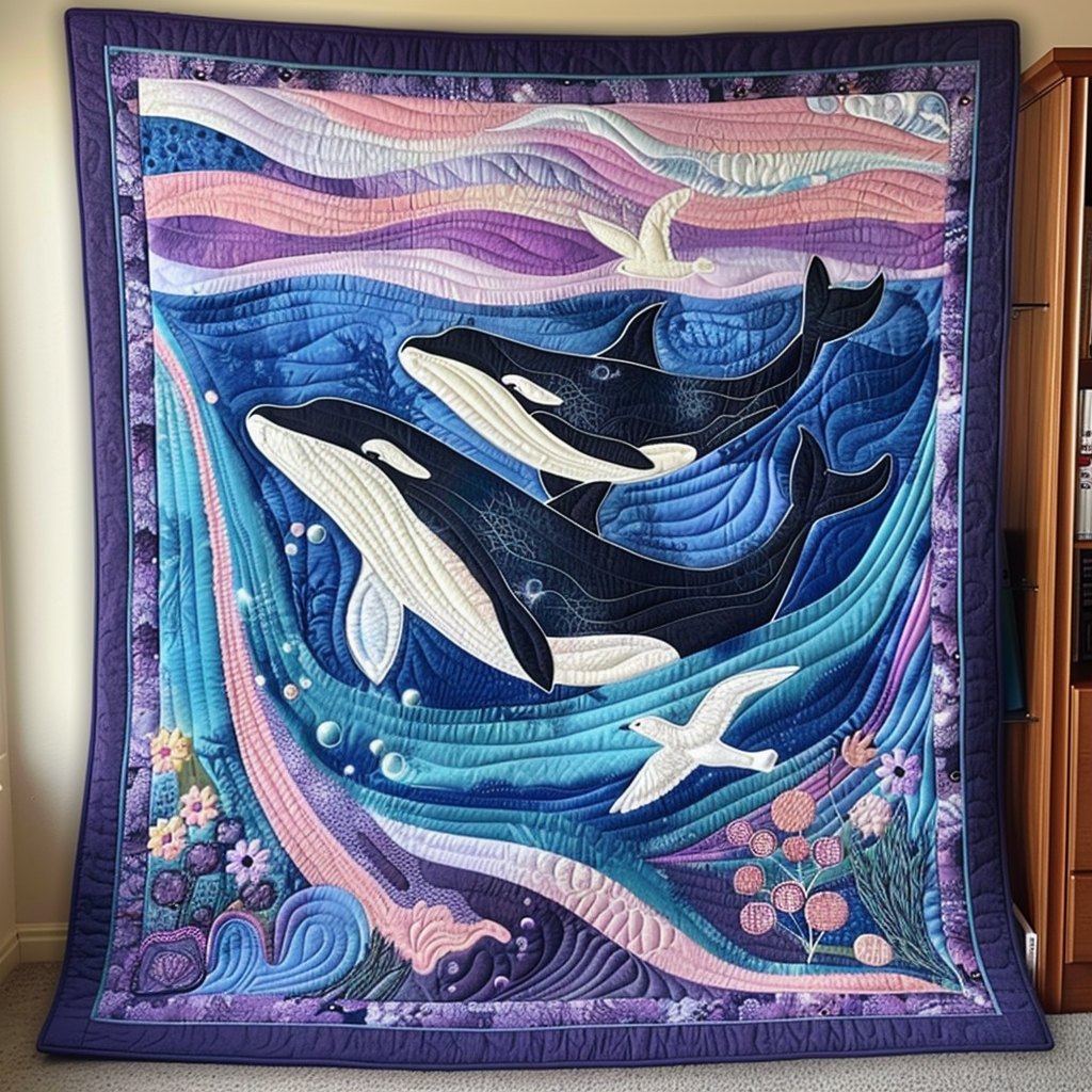Aquamarine Dream Quilted Blanket printed blanket