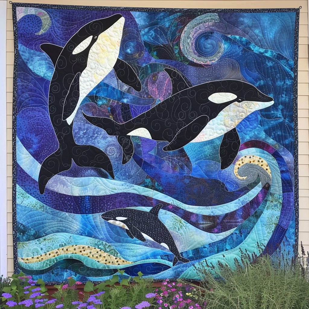 Aquatic Abundance Quilted Blanket printed blanket