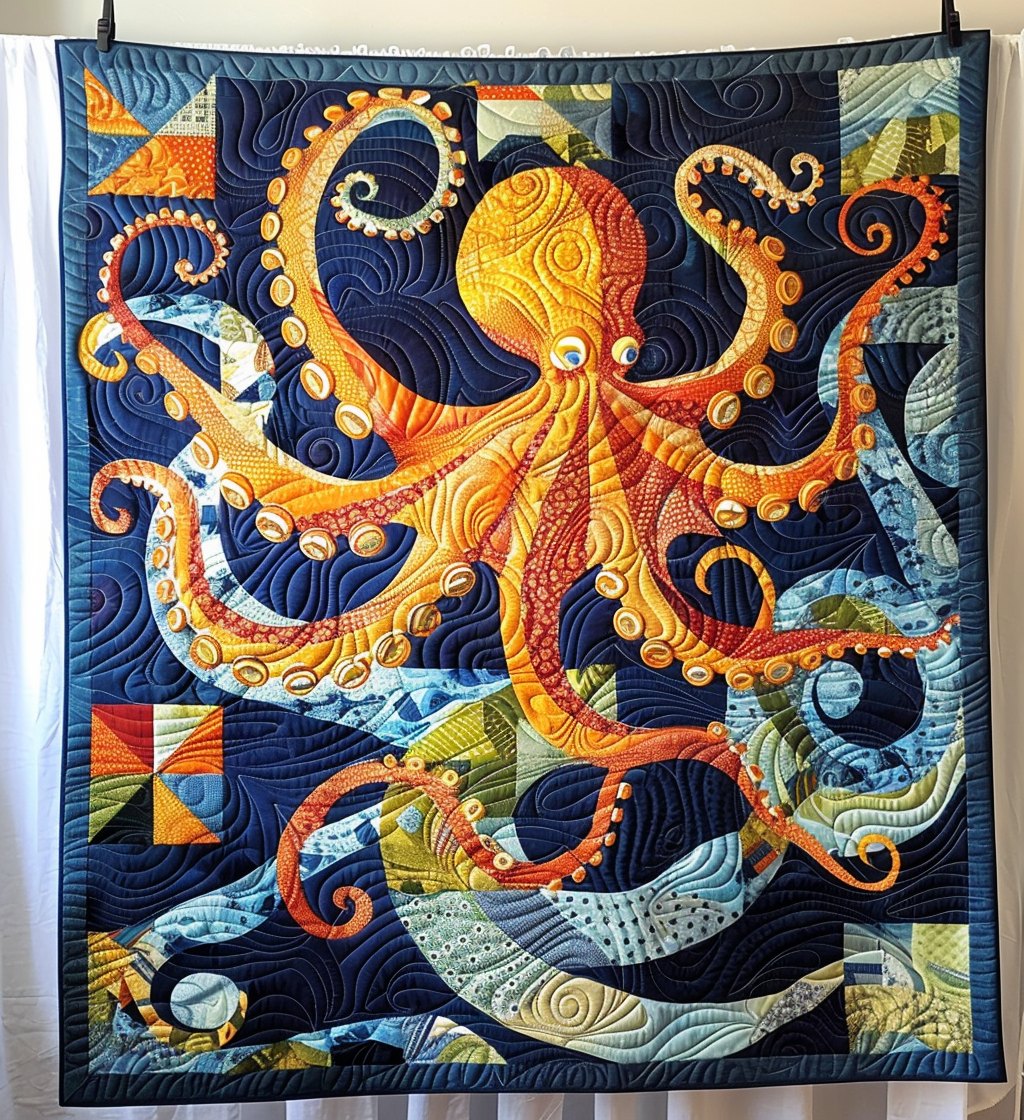 Aquatic Amaze Quilted Blanket printed blanket