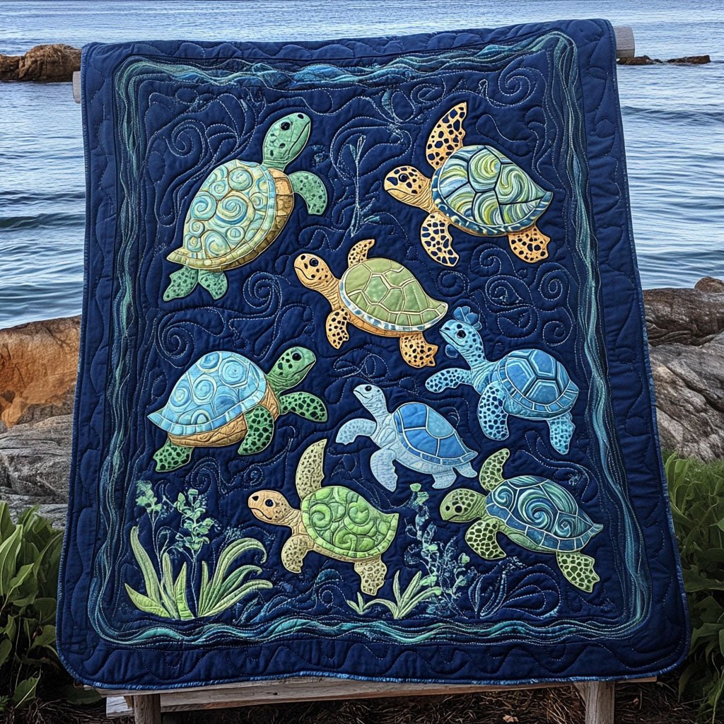 Aquatic Ambiance Quilted Blanket printed blanket
