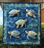Aquatic Harmony Quilted Blanket printed blanket