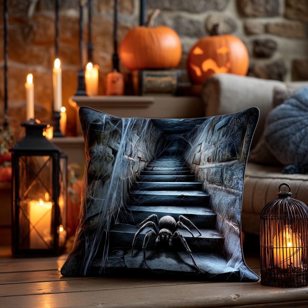 Arachnid Terror Quilted Cushion Cover printed cushion cover