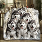 Arctic Malamute Quilted Blanket printed blanket