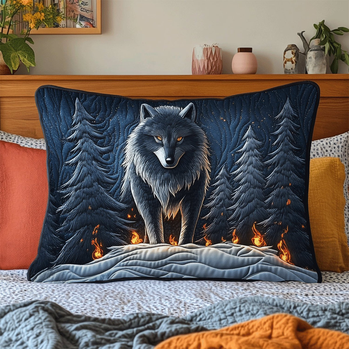 Arctic Roar Quilted Bedding Cushion Cover printed cushion cover