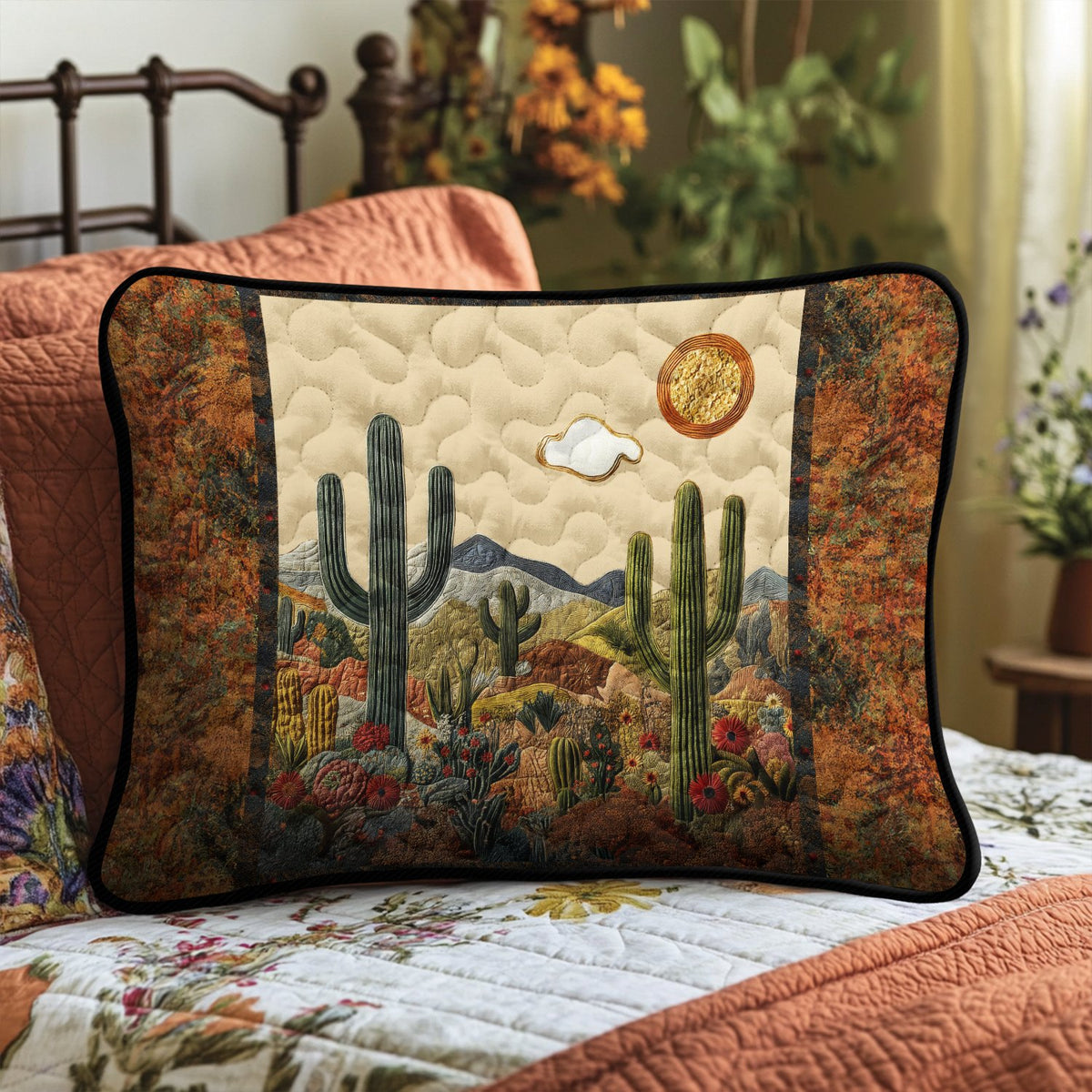 Arid Beauty Quilted Bedding Cushion Cover printed cushion cover
