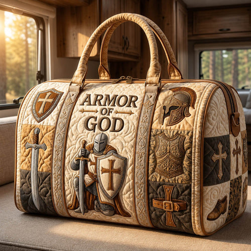 Armor Of God Quilted Duffle Bag printed quilted duffle bag
