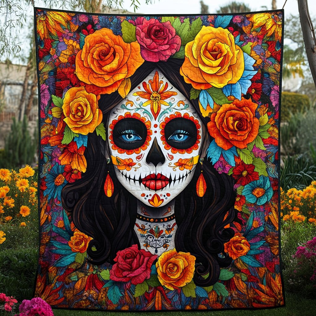Artistic La Catrina Quilted Blanket printed blanket