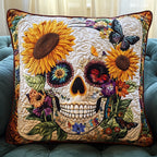 Artistic Skull Quilted Cushion Cover printed cushion cover