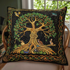 Artistic Tree of Life Quilted Cushion Cover printed cushion cover