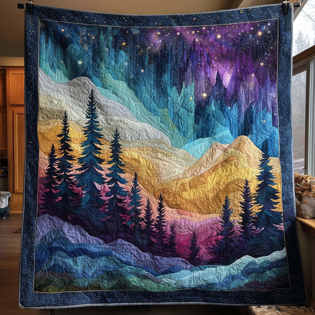 Aurora Borealis Quilted Blanket printed blanket