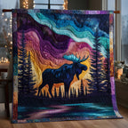 Aurora Borealis Quilted Blanket printed blanket