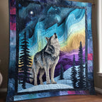 Aurora Borealis Quilted Blanket printed blanket