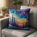 Aurora Borealis Quilted Cushion Cover printed cushion cover